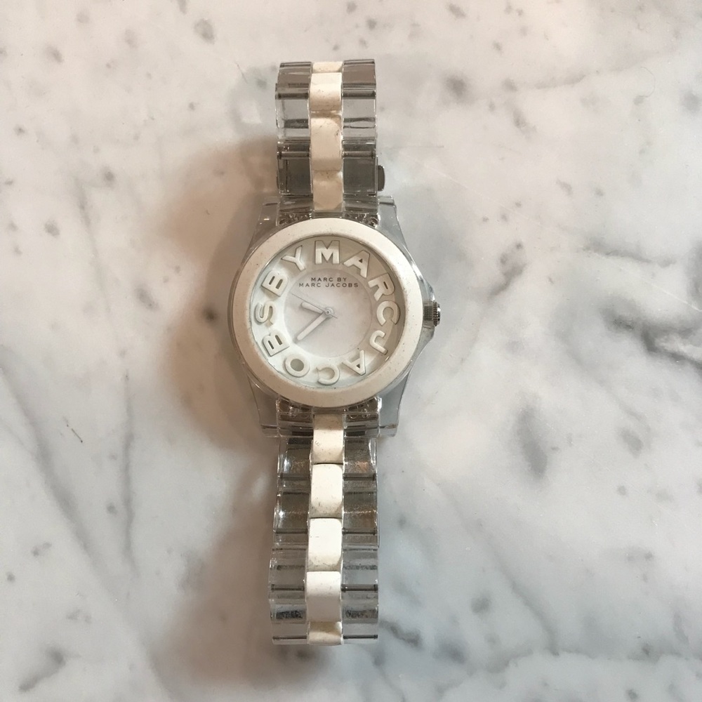 Marc By Marc Jacobs Clear and White rubber watch